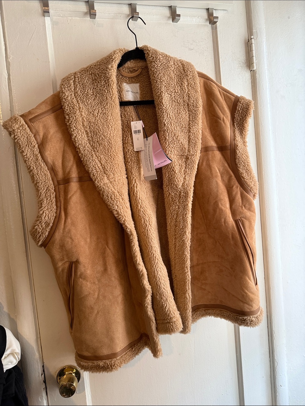 NWT Avec Les filles relaxed Sherpa vests - Picture 2 of 11